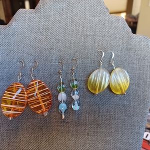 3 pairs handmade earrings perfect for summer!